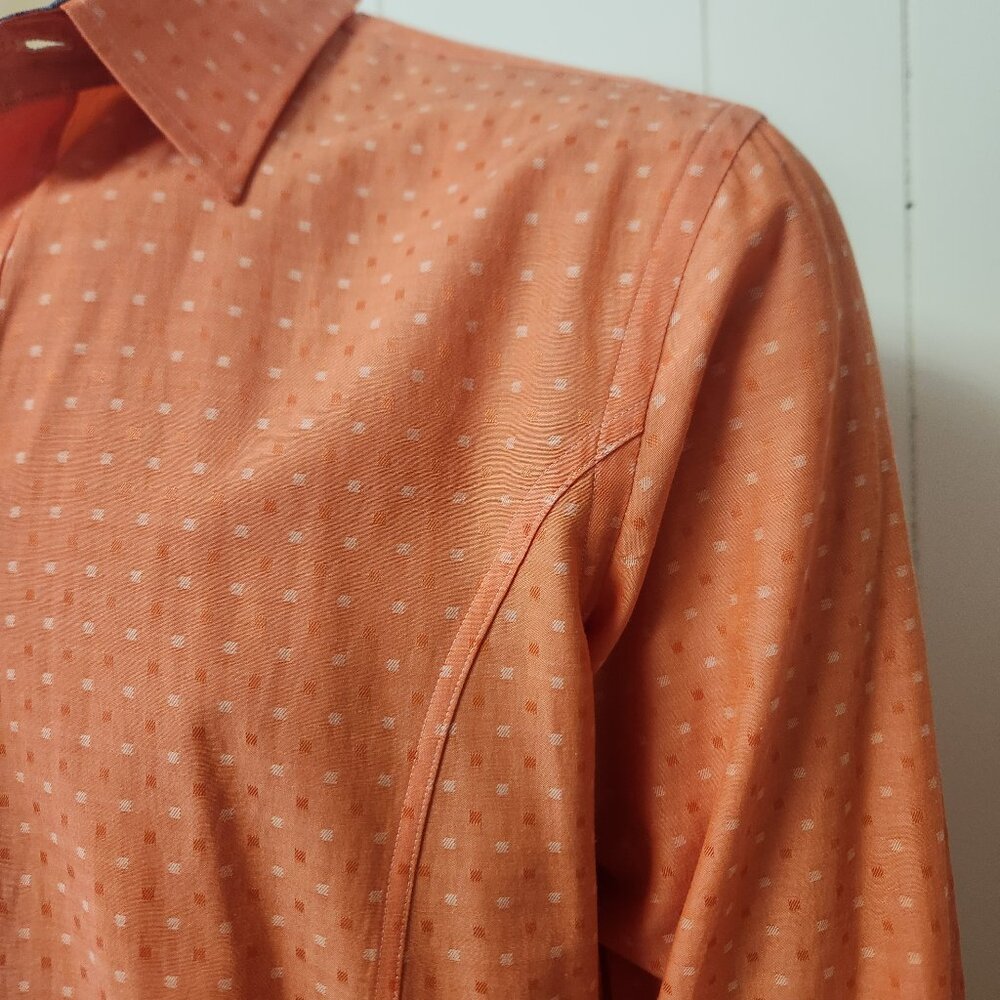 men's orange shirt M Mizumi button front